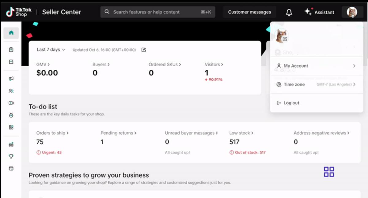 Seller Center Dashboard